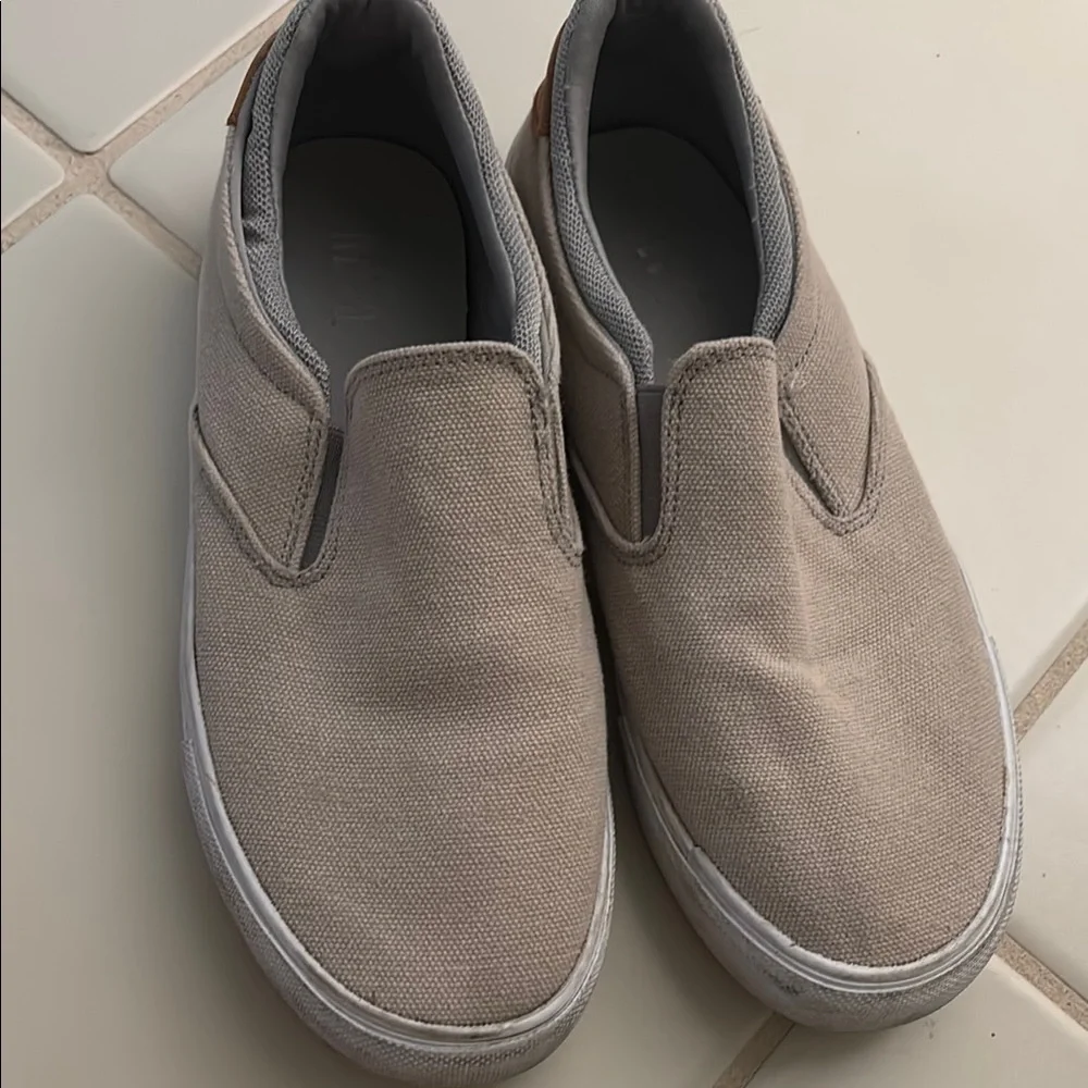 Beige Slip-On Canvas Sneakers